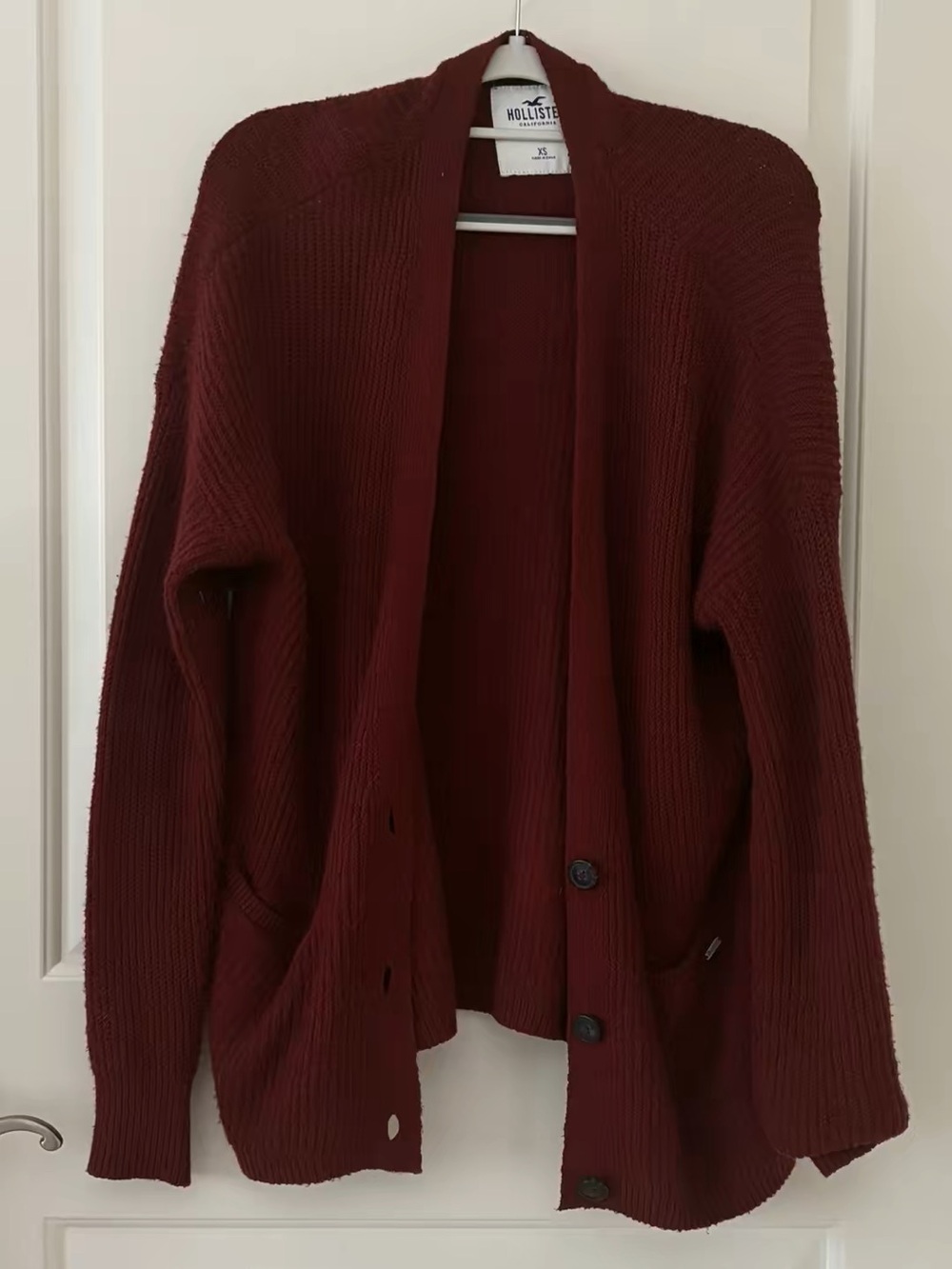 Hollister Oversized Burgundy Cadigan